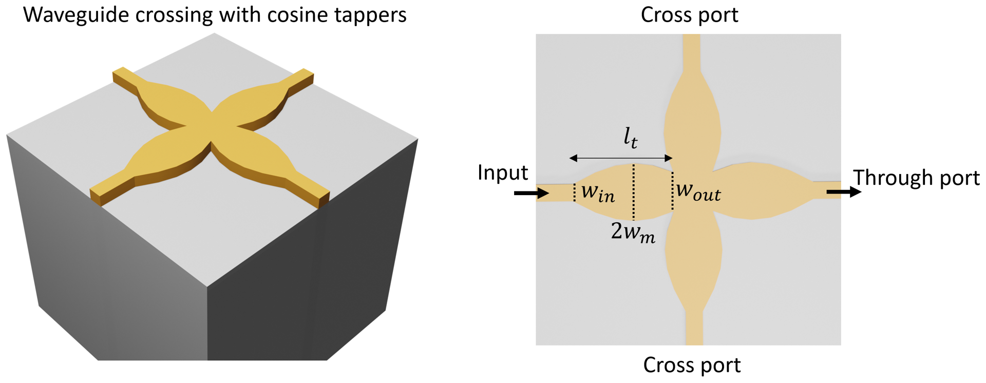 Schematic of the waveguide crossing
