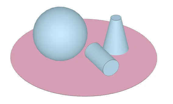 Geometries created with Sphere and Cylinder objects