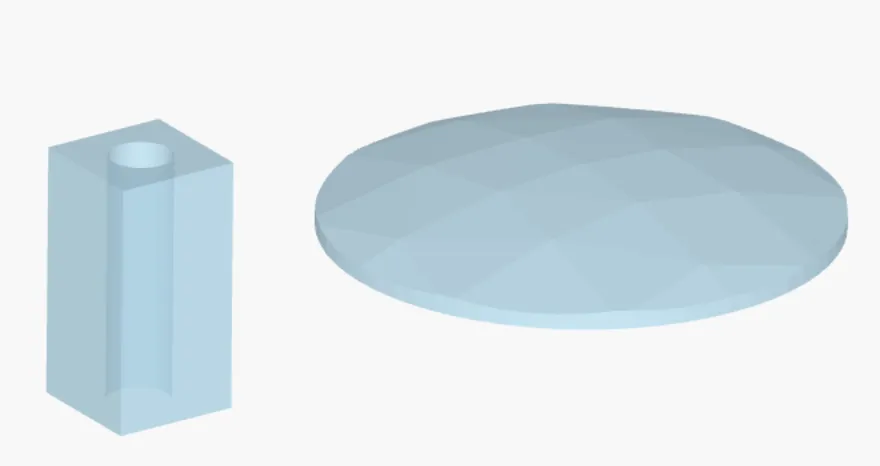 Geometries created with boolean operations